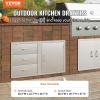imageVEVOR Outdoor Kitchen Trash Drawer 197quotW x 29quotH x 157quotD Inch Outdoor Kitchen Drawers Stainless Steel for Outdoor BBQ Island KitchenDrawer and Door Combo