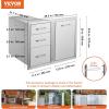 imageVEVOR Outdoor Kitchen Trash Drawer 197quotW x 29quotH x 157quotD Inch Outdoor Kitchen Drawers Stainless Steel for Outdoor BBQ Island KitchenDrawer and Door Combo