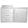 imageVEVOR Outdoor Kitchen Trash Drawer 197quotW x 29quotH x 157quotD Inch Outdoor Kitchen Drawers Stainless Steel for Outdoor BBQ Island KitchenDrawer and Door Combo