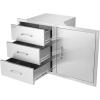 imageVEVOR Outdoor Kitchen Trash Drawer 197quotW x 29quotH x 157quotD Inch Outdoor Kitchen Drawers Stainless Steel for Outdoor BBQ Island KitchenDrawer and Door Combo