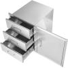imageVEVOR Outdoor Kitchen Trash Drawer 197quotW x 29quotH x 157quotD Inch Outdoor Kitchen Drawers Stainless Steel for Outdoor BBQ Island KitchenDrawer and Door Combo