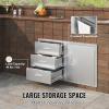 imageVEVOR Outdoor Kitchen Trash Drawer 197quotW x 29quotH x 157quotD Inch Outdoor Kitchen Drawers Stainless Steel for Outdoor BBQ Island KitchenDrawer and Door Combo