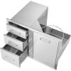 imageVEVOR Outdoor Kitchen Trash Drawer 197quotW x 29quotH x 157quotD Inch Outdoor Kitchen Drawers Stainless Steel for Outdoor BBQ Island KitchenDrawer and Door Combo
