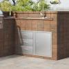 imageVEVOR Outdoor Kitchen Trash Drawer 197quotW x 29quotH x 157quotD Inch Outdoor Kitchen Drawers Stainless Steel for Outdoor BBQ Island KitchenDrawer and Door Combo