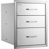 imageVEVOR Outdoor Kitchen Trash Drawer 197quotW x 29quotH x 157quotD Inch Outdoor Kitchen Drawers Stainless Steel for Outdoor BBQ Island KitchenTriple Access Drawer
