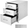 imageVEVOR Outdoor Kitchen Trash Drawer 197quotW x 29quotH x 157quotD Inch Outdoor Kitchen Drawers Stainless Steel for Outdoor BBQ Island KitchenTriple Access Drawer
