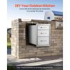 imageVEVOR Outdoor Kitchen Trash Drawer 197quotW x 29quotH x 157quotD Inch Outdoor Kitchen Drawers Stainless Steel for Outdoor BBQ Island KitchenTriple Access Drawer