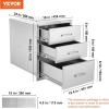 imageVEVOR Outdoor Kitchen Trash Drawer 197quotW x 29quotH x 157quotD Inch Outdoor Kitchen Drawers Stainless Steel for Outdoor BBQ Island KitchenTriple Access Drawer