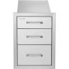 imageVEVOR Outdoor Kitchen Trash Drawer 197quotW x 29quotH x 157quotD Inch Outdoor Kitchen Drawers Stainless Steel for Outdoor BBQ Island KitchenTriple Access Drawer