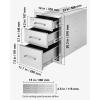 imageVEVOR Outdoor Kitchen Trash Drawer 197quotW x 29quotH x 157quotD Inch Outdoor Kitchen Drawers Stainless Steel for Outdoor BBQ Island KitchenTriple Access Drawer