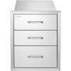 imageVEVOR Outdoor Kitchen Trash Drawer 197quotW x 29quotH x 157quotD Inch Outdoor Kitchen Drawers Stainless Steel for Outdoor BBQ Island KitchenTriple Access Drawer