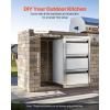 imageVEVOR Outdoor Kitchen Trash Drawer 197quotW x 29quotH x 157quotD Inch Outdoor Kitchen Drawers Stainless Steel for Outdoor BBQ Island KitchenVertical