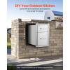 imageVEVOR Outdoor Kitchen Trash Drawer 197quotW x 29quotH x 157quotD Inch Outdoor Kitchen Drawers Stainless Steel for Outdoor BBQ Island KitchenVertical