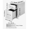imageVEVOR Outdoor Kitchen Trash Drawer 197quotW x 29quotH x 157quotD Inch Outdoor Kitchen Drawers Stainless Steel for Outdoor BBQ Island KitchenVertical