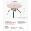 imageVEVOR Outdoor Patio Dining Table 41 inch Round WoodLike Steel Slat Backyard Bistro Coffee Tables for 4 with 15 in Umbrella Hole Outside AllWeather Large Furniture for Lawn Garden Porch41 inch
