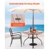 imageVEVOR Outdoor Patio Dining Table 41 inch Round WoodLike Steel Slat Backyard Bistro Coffee Tables for 4 with 15 in Umbrella Hole Outside AllWeather Large Furniture for Lawn Garden Porch41 inch