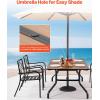 imageVEVOR Outdoor Patio Dining Table 59 inch Long Rectangular WoodLike Steel Slat Backyard Bistro Tables for 46 with 15 in Umbrella Hole AllWeather Large Furniture for Lawn Garden Porch Brown