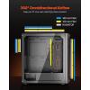 imageVEVOR PC Gaming Case MidTower Computer Case with HighAirflow Tempered Glass Panel Dust Filter 2 x 120 mm Fans Cable Management for GPU up to 360 mm in Length Compatible with ATXMATXITXFullTower