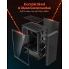 imageVEVOR PC Gaming Case MidTower Computer Case with HighAirflow Tempered Glass Panel Dust Filter 2 x 120 mm Fans Cable Management for GPU up to 360 mm in Length Compatible with ATXMATXITXMidTower