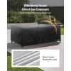 imageVEVOR Patio Furniture Cover 420D Heavy Duty Waterproof Outdoor Dining Table and Chairs Cover Large Rectangular Patio Table Covers with Air Vent for All Weather 126L x 63W x 28H inch Black