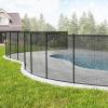 imageVEVOR Pool Fence 4 x 12 FT Pool Fences for Inground Pools Removable Pool Fencing Easy DIY Installation Swimming Pool Fence 340gms Teslin PVC Pool Fence Mesh Protects Kids and PetsStainless Feet