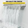 imageVEVOR Pool Fountain Stainless Steel Pool Waterfall Spillway with Pipe Connector Rectangular Garden Outdoor 591quot59in