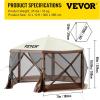 imageVEVOR Pop Up Gazebo Screen Tent 6 Sided Canopy Sun Shelter with 6 Removable Privacy Wind Cloths ampamp Mesh Windows 10x10FT Quick Set Screen Tent with Mosquito Netting Army GreenBrown