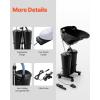 imageVEVOR Portable Shampoo Bowl Shampoo Sink for Washing Hair with Electric Pump Includes 2 Buckets 2 Showerheads Drain Hose Height and Angle Adjustable Portable Wash Bowl for Home Salon Use BlackHair sink wdouble bucket  foot switch