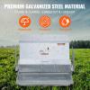imageVEVOR Poultry Feeder 25lbs Capacity Feed Chicken Feeder with Lid ampamp Lock Outdoor Coop Food Dispenser No Waste Weatherproof Galvanized Metal Feeder for Ducks GeeseGalvanized