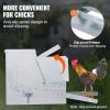 imageVEVOR Poultry Feeder 25lbs Capacity Feed Chicken Feeder with Lid ampamp Lock Outdoor Coop Food Dispenser No Waste Weatherproof Galvanized Metal Feeder for Ducks GeeseGalvanized