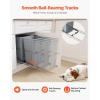 imageVEVOR PullOut Trash Can 27 QT x2 Double Under Mount Kitchen Waste Container Heavy Duty Garbage Recycling Bin with Door Kit and Soft Close Slide for Kitchen Cabinet Sink Under Counter Grey54QT27QTx2
