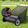 imageVEVOR Push Lawn Sweeper 21inch Leaf ampamp Grass Collector Heavy Duty Thickened Steel Durable to Use with Large Capacity 35 cu ft Mesh Collection Hopper Bag 2 Spinning Brushes26 inch