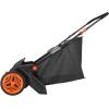 imageVEVOR Push Lawn Sweeper 21inch Leaf ampamp Grass Collector Heavy Duty Thickened Steel Durable to Use with Large Capacity 35 cu ft Mesh Collection Hopper Bag 2 Spinning Brushes21 inch