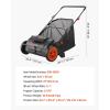 imageVEVOR Push Lawn Sweeper 21inch Leaf ampamp Grass Collector Heavy Duty Thickened Steel Durable to Use with Large Capacity 35 cu ft Mesh Collection Hopper Bag 2 Spinning Brushes21 inch