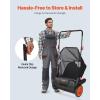 imageVEVOR Push Lawn Sweeper 21inch Leaf ampamp Grass Collector Heavy Duty Thickened Steel Durable to Use with Large Capacity 35 cu ft Mesh Collection Hopper Bag 2 Spinning Brushes21 inch