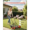 imageVEVOR Push Reel Lawn Mower 14 inch 5 Blades Manual Push Mower No Motor 06175 in Adjustable Cutting Height WalkBehind Lawn Mowers with Grass Catcher Bag for Green Lawns Driveways Courtyards18 inch