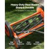 imageVEVOR Push Reel Lawn Mower 14 inch 5 Blades Manual Push Mower No Motor 06175 in Adjustable Cutting Height WalkBehind Lawn Mowers with Grass Catcher Bag for Green Lawns Driveways Courtyards18 inch