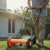 imageVEVOR Push Reel Lawn Mower 14 inch 5 Blades Manual Push Mower No Motor 06175 in Adjustable Cutting Height WalkBehind Lawn Mowers with Grass Catcher Bag for Green Lawns Driveways Courtyards14 inch