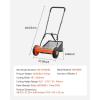 imageVEVOR Push Reel Lawn Mower 14 inch 5 Blades Manual Push Mower No Motor 06175 in Adjustable Cutting Height WalkBehind Lawn Mowers with Grass Catcher Bag for Green Lawns Driveways Courtyards16 inch