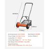 imageVEVOR Push Reel Lawn Mower 14 inch 5 Blades Manual Push Mower No Motor 06175 in Adjustable Cutting Height WalkBehind Lawn Mowers with Grass Catcher Bag for Green Lawns Driveways Courtyards14 inch