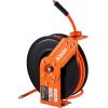 imageVEVOR Retractable Air Hose Reel 38 IN x 50 FT Hybrid Air Hose Max 300PSI Air Compressor Hose Reel with 5 ft Lead in CeilingWall Mount Heavy Duty Single Arm Steel ReelOpen Reel