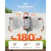 imageVEVOR Retractable Garden Hose Reel 12 Inch x 65 ft Wall Mounted Heavy Duty Garden Hose Reel with 9 Patterns Nozzle Any Length Lock Upgraded Slow Return System and 180Swivel Bracket65ft