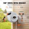 imageVEVOR Retractable Hose Reel 65 ft x 58 inch 180 Swivel Bracket WallMounted Garden Water Hose Reel with 9Pattern Nozzle Automatic Rewind Lock at Any Length and Slow Return System115 ft