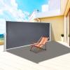imageVEVOR Retractable Side Awning UV 50 71x 236 Full Aluminum RustProof Patio Sunshine Screen 280 g Thicken Privacy Divider ampamp Wind Screen for Courtyard Balcony Roof Terraces and Pools GrayBlack