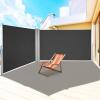 imageVEVOR Retractable Side Awning UV 50 71x 236 Full Aluminum RustProof Patio Sunshine Screen 280 g Thicken Privacy Divider ampamp Wind Screen for Courtyard Balcony Roof Terraces and Pools GrayBlack