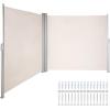 imageVEVOR Retractable Side Awning UV 50 71x 236 Full Aluminum RustProof Patio Sunshine Screen 280 g Thicken Privacy Divider ampamp Wind Screen for Courtyard Balcony Roof Terraces and Pools GrayBeige
