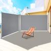 imageVEVOR Retractable Side Awning UV 50 71x 236 Full Aluminum RustProof Patio Sunshine Screen 280 g Thicken Privacy Divider ampamp Wind Screen for Courtyard Balcony Roof Terraces and Pools GrayGray