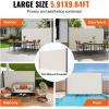 imageVEVOR Retractable Side Awning UV 50 71x 236 Full Aluminum RustProof Patio Sunshine Screen 280 g Thicken Privacy Divider ampamp Wind Screen for Courtyard Balcony Roof Terraces and Pools GrayBeige