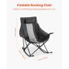 imageVEVOR Rocking Camping Chair Portable Folding Rocker HeavyDuty Lawn Chair Recliner with Cupholder ampamp Pocket Supports 225lbs Fully Padded Camp Chairs for Outdoor Patio Backyard Porch GardenRocker