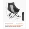 imageVEVOR Rocking Camping Chair Portable Folding Rocker HeavyDuty Lawn Chair Recliner with Cupholder ampamp Pocket Supports 225lbs Fully Padded Camp Chairs for Outdoor Patio Backyard Porch GardenRocker
